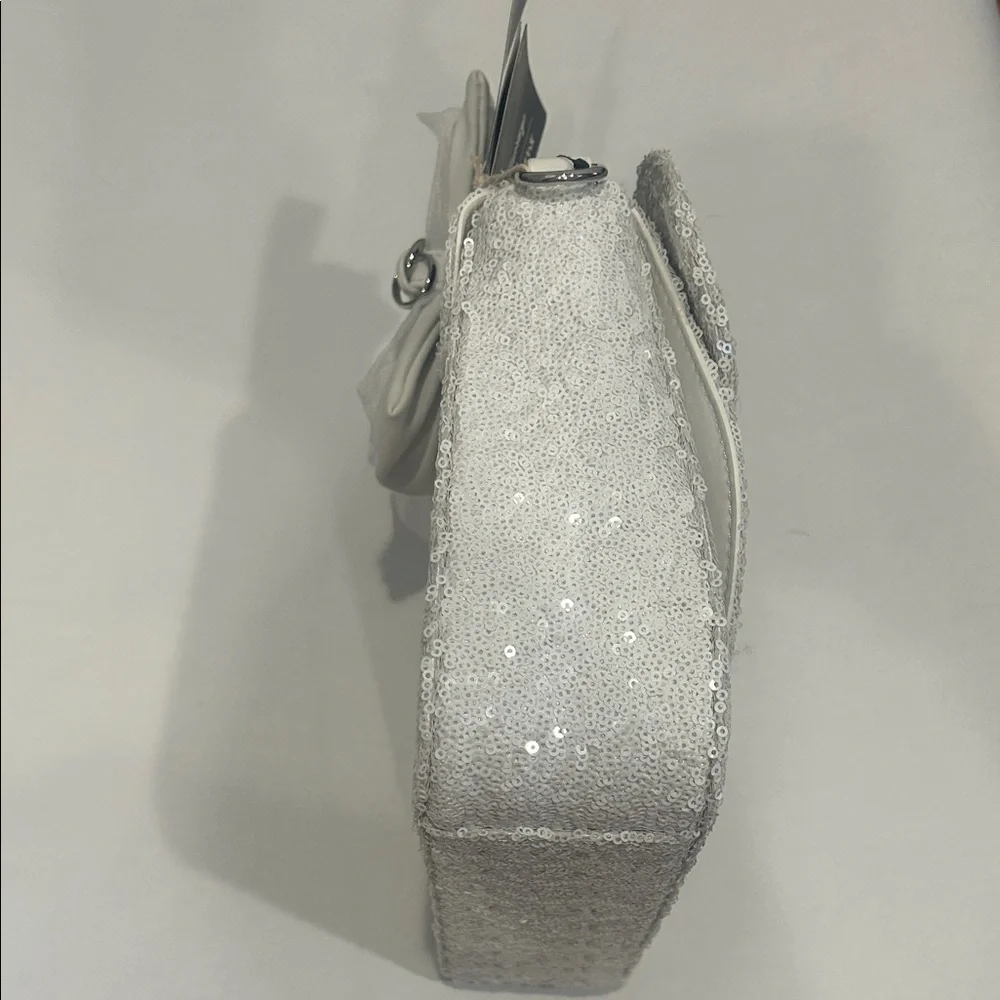 Disney Lounge fly White Sequin I do Wedding Bow Handbag New w tags